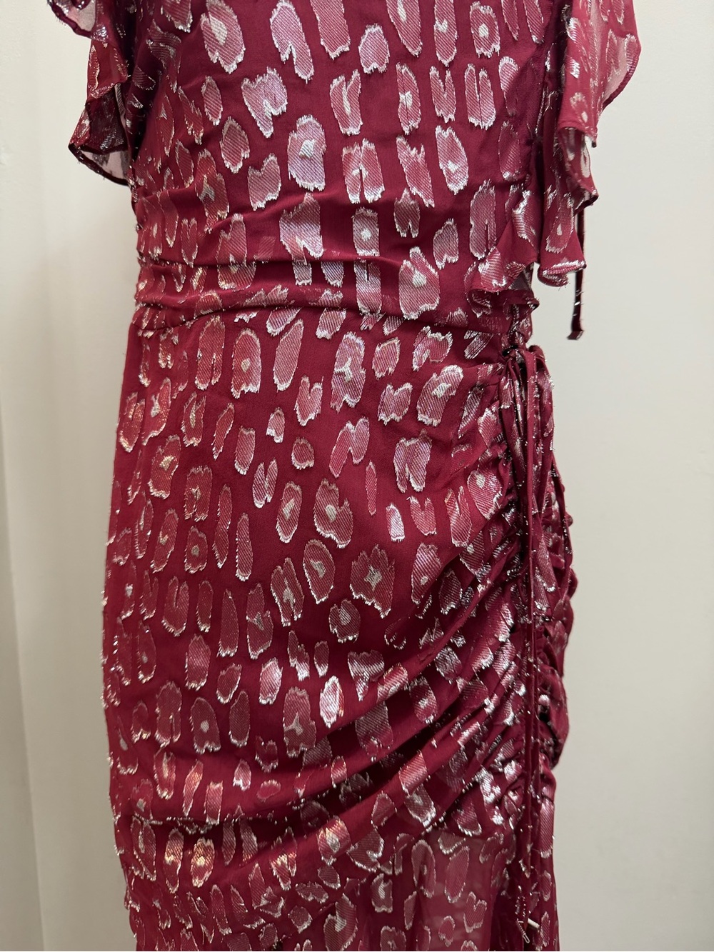 Veronica Beard Leighton Silk One Shoulder Dress Ruche Ruffle Ruched Size 8 - Picture 12 of 16